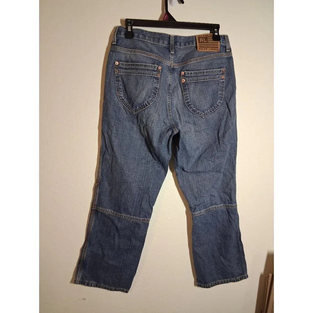Ralph Lauren Denim Blue Jeans Cropped Pamela Women's Size 8 - Picture 3 of 7